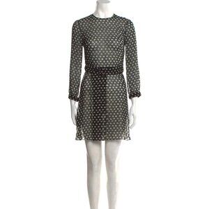 CHRISTIAN DIOR Women's Floral Long Sleeve Silk Dress Size 12